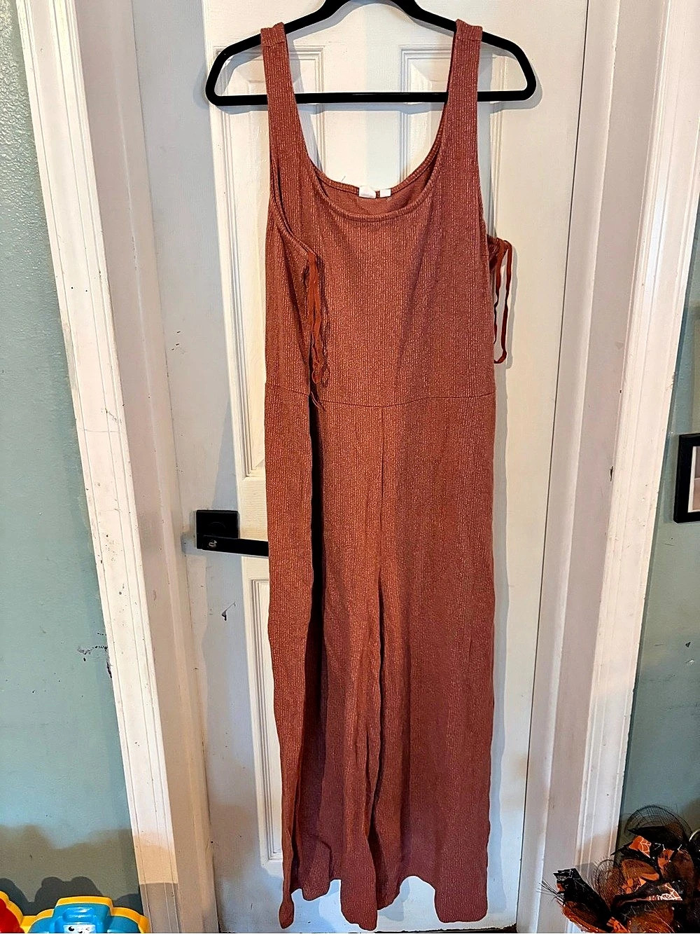 Gap sleeveless ribbed wide-leg jumpsuit